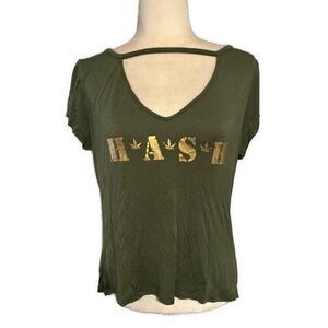 High Demand Hash Weed Marijuana Green Gold Short Sleeve T Shirt Top Small Medium